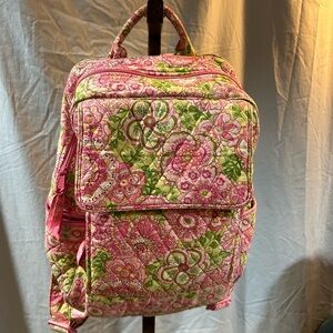 Vera Bradley pink and green floral backpack